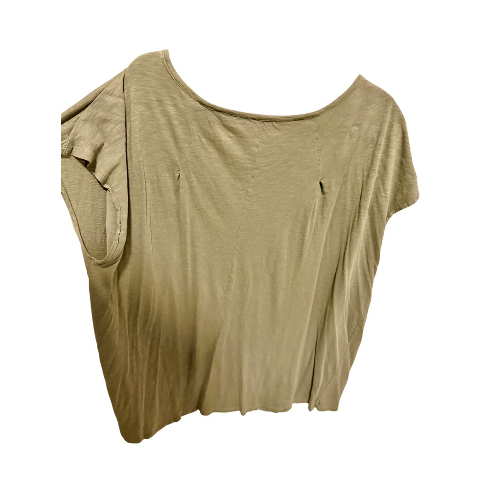 Susina Womens 3X Olive Green Scoop Neck Slub Knit Short Sleeve‎ High Low Tee Top - Picture 4 of 4